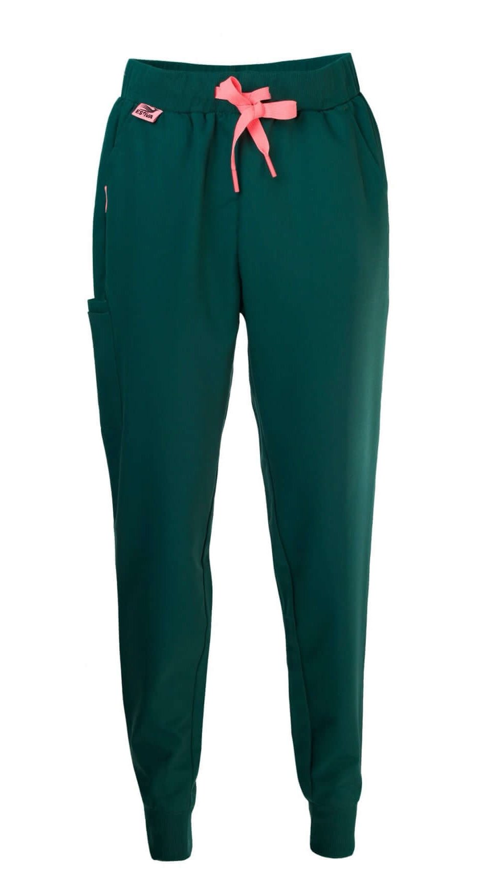 Estiva deep teal women's scrub pants with jogger fit and elastic waistband