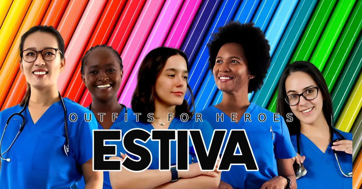 Healthcare professionals wearing Estiva modern medical scrubs