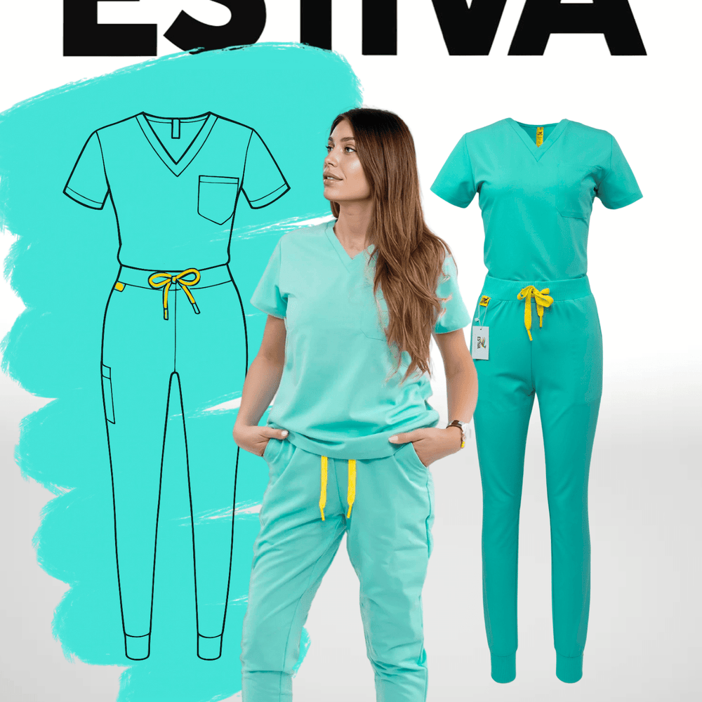
                  
                    SET - LIGHT TURQUOISE medical scrubs by Estiva – modern uniform for healthcare professionals
                  
                