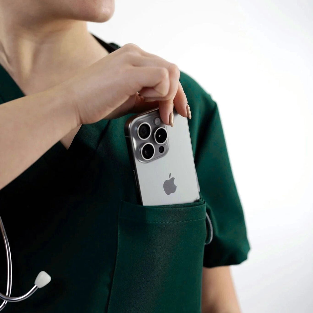 
                  
                    TOP - DEEP TEAL medical scrubs by Estiva – modern uniform for healthcare professionals
                  
                