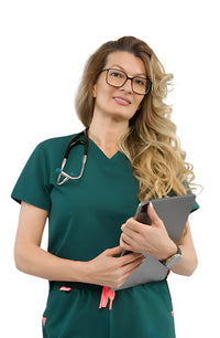 TOP - DEEP TEAL medical scrubs by Estiva – modern uniform for healthcare professionals