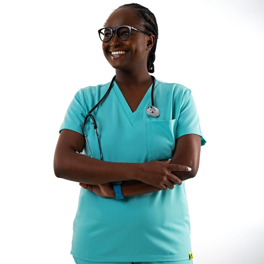 
                  
                    TOP - LIGHT TURQUOISE medical scrubs by Estiva – modern uniform for healthcare professionals
                  
                