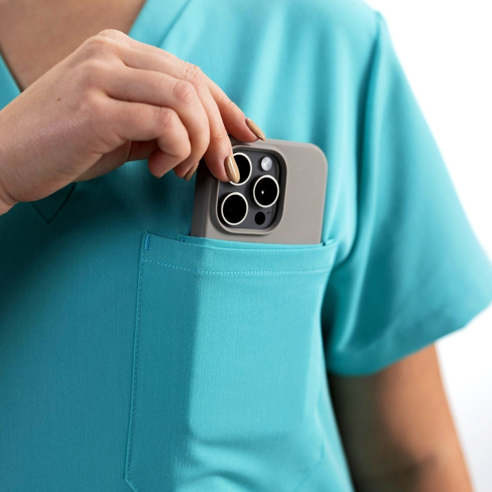 
                  
                    TOP - LIGHT TURQUOISE medical scrubs by Estiva – modern uniform for healthcare professionals
                  
                