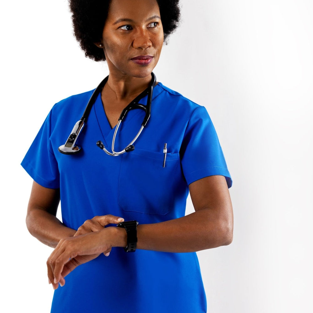 
                  
                    TOP - ROYAL BLUE medical scrubs by Estiva – modern uniform for healthcare professionals
                  
                